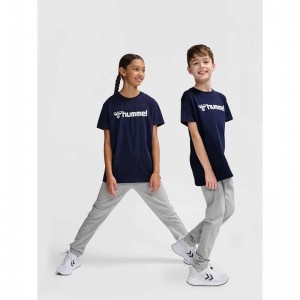 Hummel Go 2.0 Logo S/S T-skjorte Barn Marineblå | 898404-430