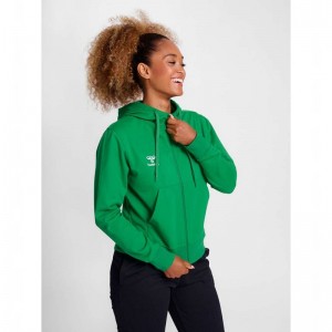 Hummel Go 2.0 Zip Hettegenser Dame Grønn | 246449-881