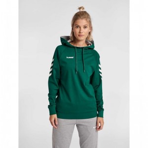 Hummel Go Cotton Hettegenser Dame Grønn | 342721-358