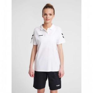 Hummel Go Cotton Polo T-skjorte Dame Hvite | 302470-943