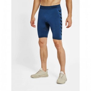 Hummel Hummel First Seamless Tr Sht Tights Shorts Herre Marineblå | 343731-091