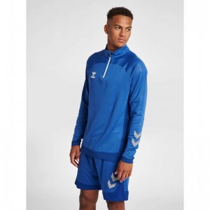 Hummel Lead Half Zip Hettegenser Herre Blå | 531298-180