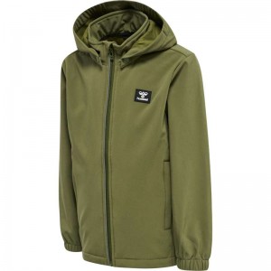Hummel Mars Softshell Jakker Barn Olivengrønne | 782332-991