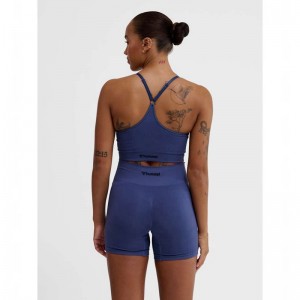 Hummel Mt Define Seamless Padded Sports BH Dame Blå | 546302-762
