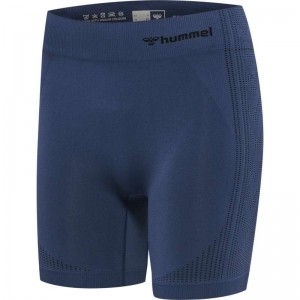 Hummel Mt Shaping Seamless Mw Shorts Dame Blå | 707054-911