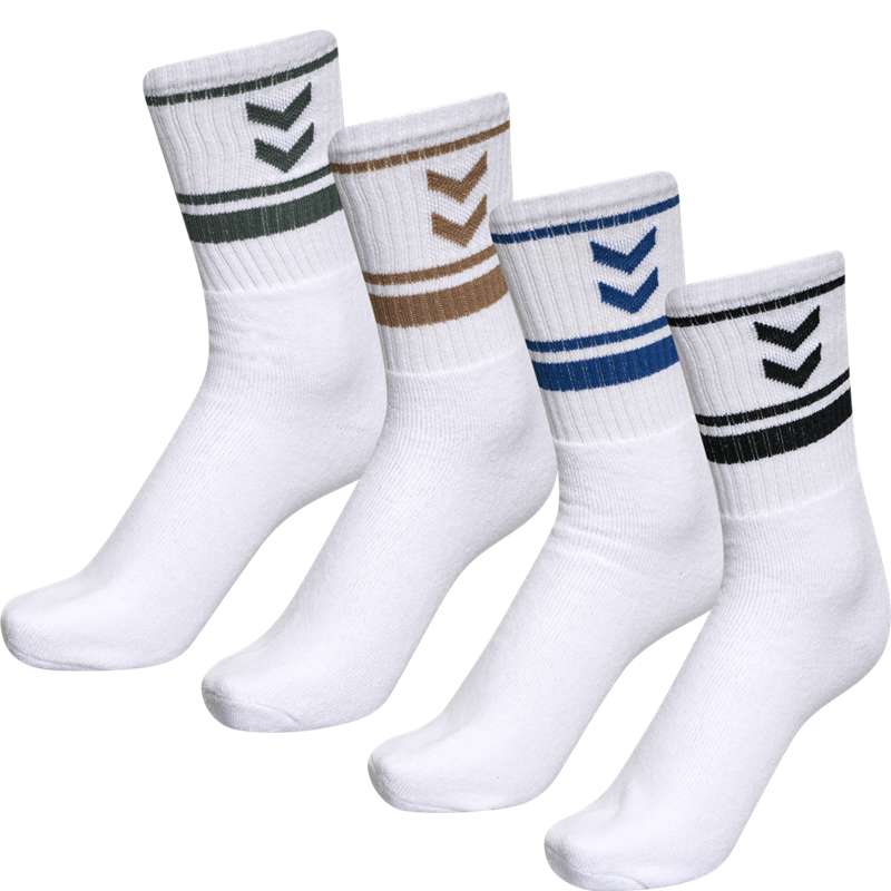 Hummel 4 Pack Triple Stripe Crew Sokker Dame Svarte | 690918-483