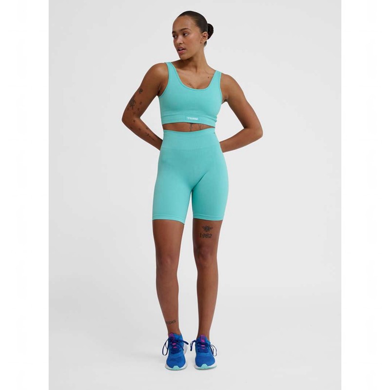 Hummel Alive Seamless Sports BH Dame Blå | 159246-232