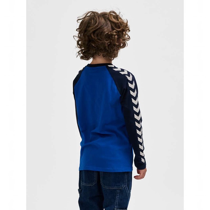 Hummel Boys L/S T-skjorte Barn Blå | 640163-818