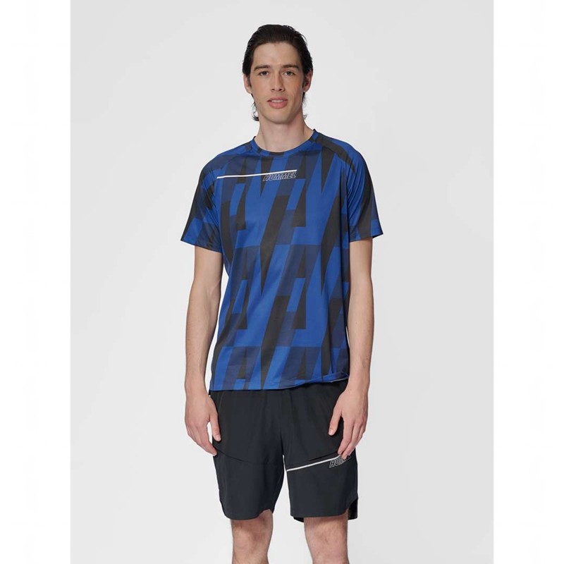Hummel Court Aop Light Weight T-skjorte Herre Blå | 567874-965