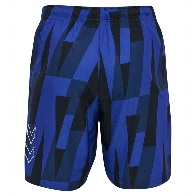 Hummel Court Aop Pocket Shorts Herre Blå | 383310-490