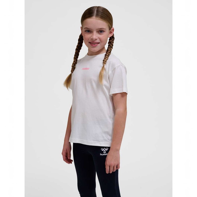Hummel Ella S/S T-skjorte Barn Hvite | 838959-821