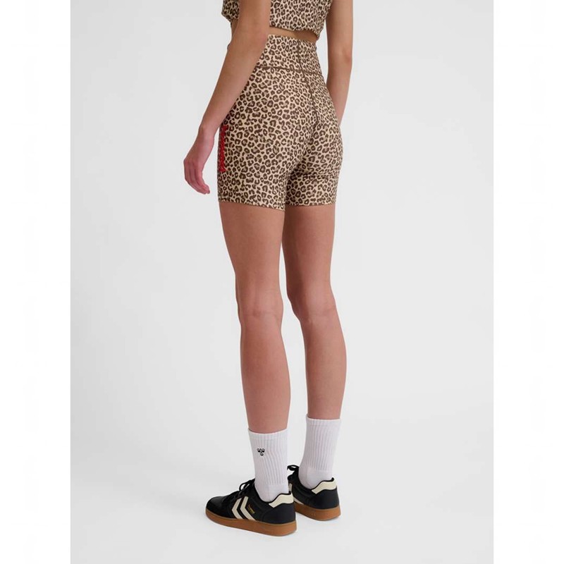 Hummel Fast Mid Waist Tight Shorts Dame Leopard | 926689-201
