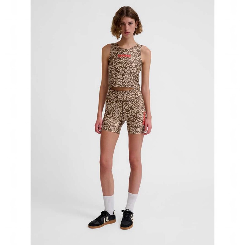 Hummel Fast Mid Waist Tight Shorts Dame Leopard | 926689-201