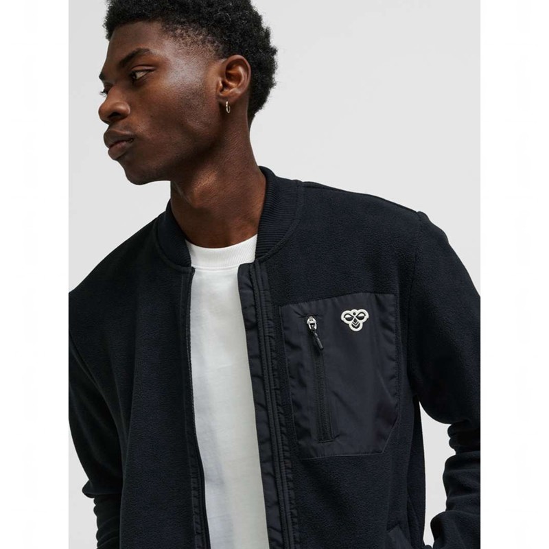 Hummel Fleece Zip Bee T-skjorte Herre Svarte | 707399-486