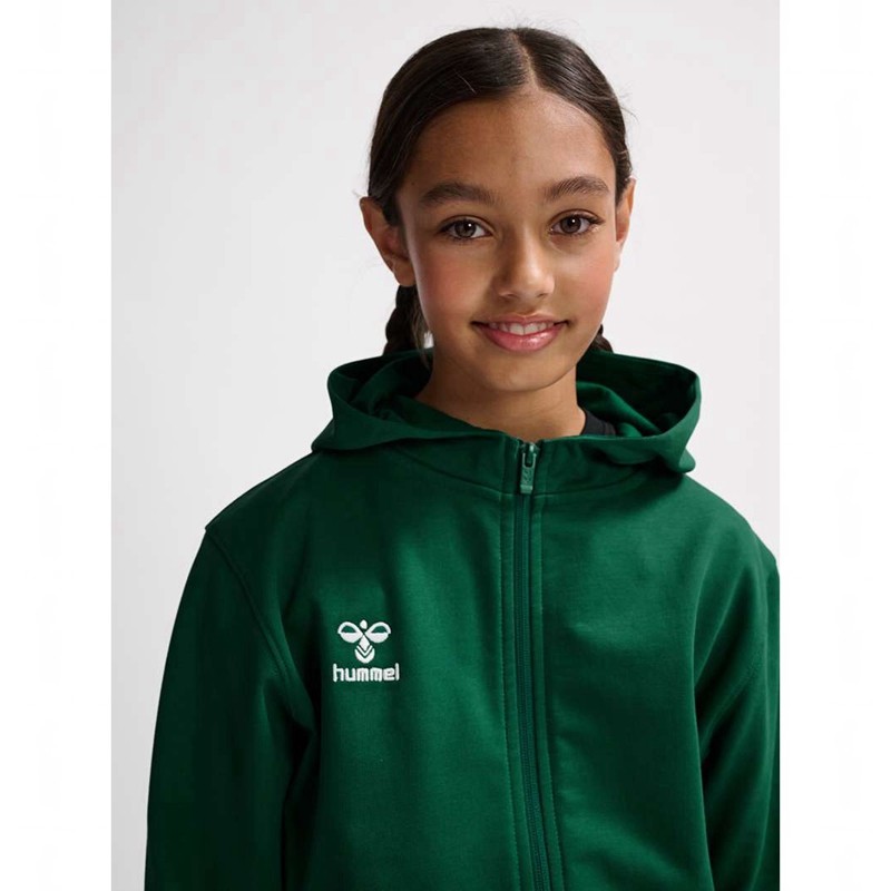Hummel Go 2.0 Zip Hettegenser Barn Grønn | 084350-293