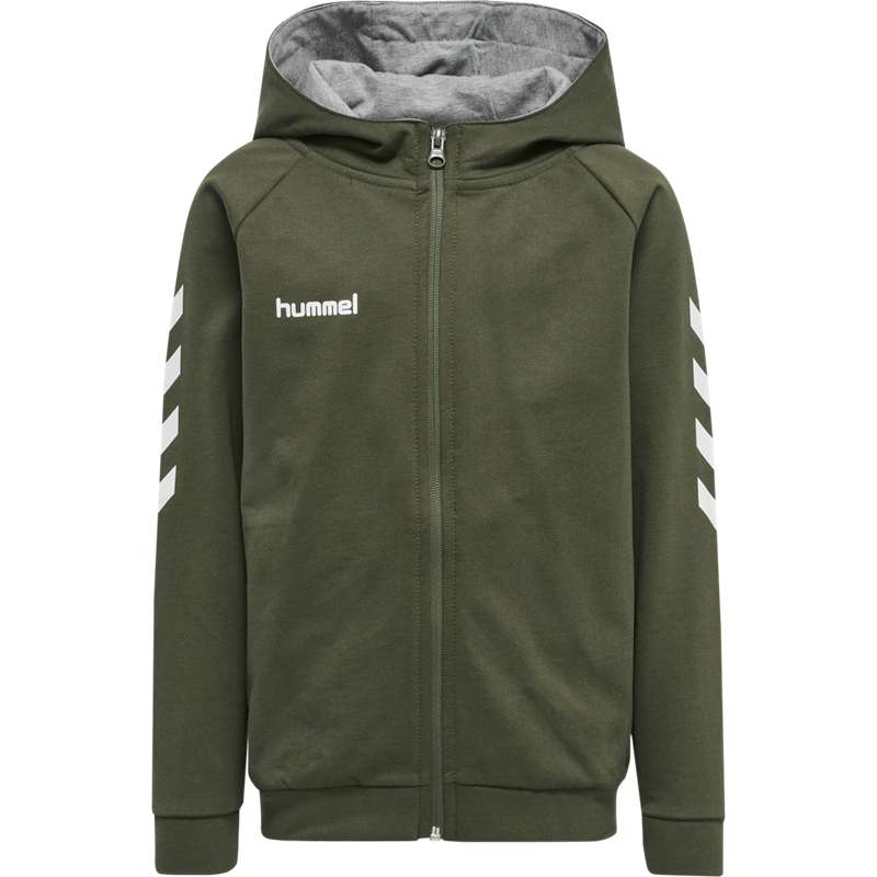 Hummel Go Cotton Zip Hettegenser Barn Grønn | 644407-405
