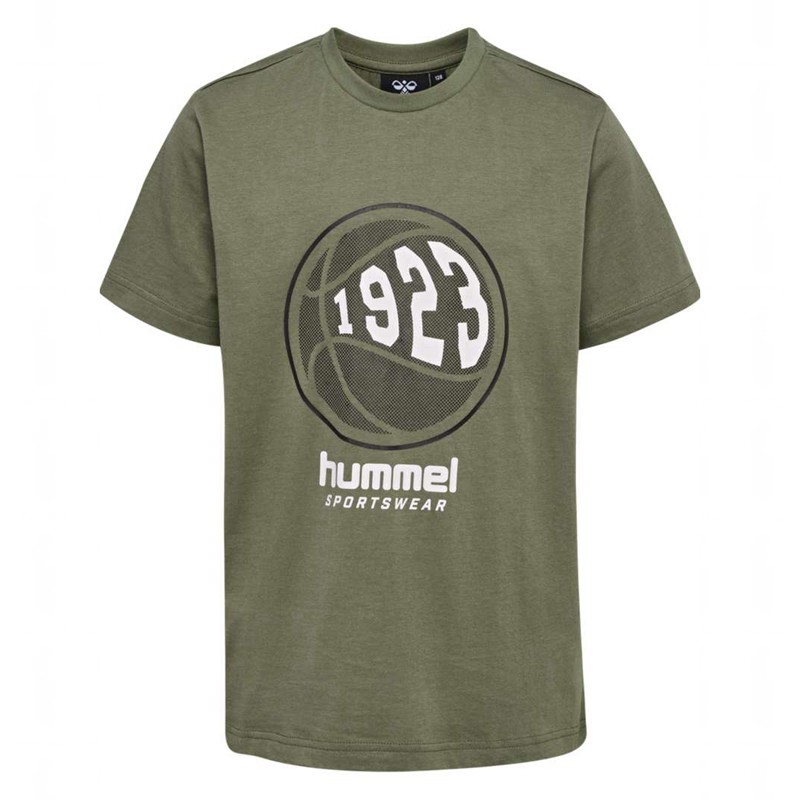 Hummel Leo S/S T-skjorte Barn Olivengrønne | 877082-861