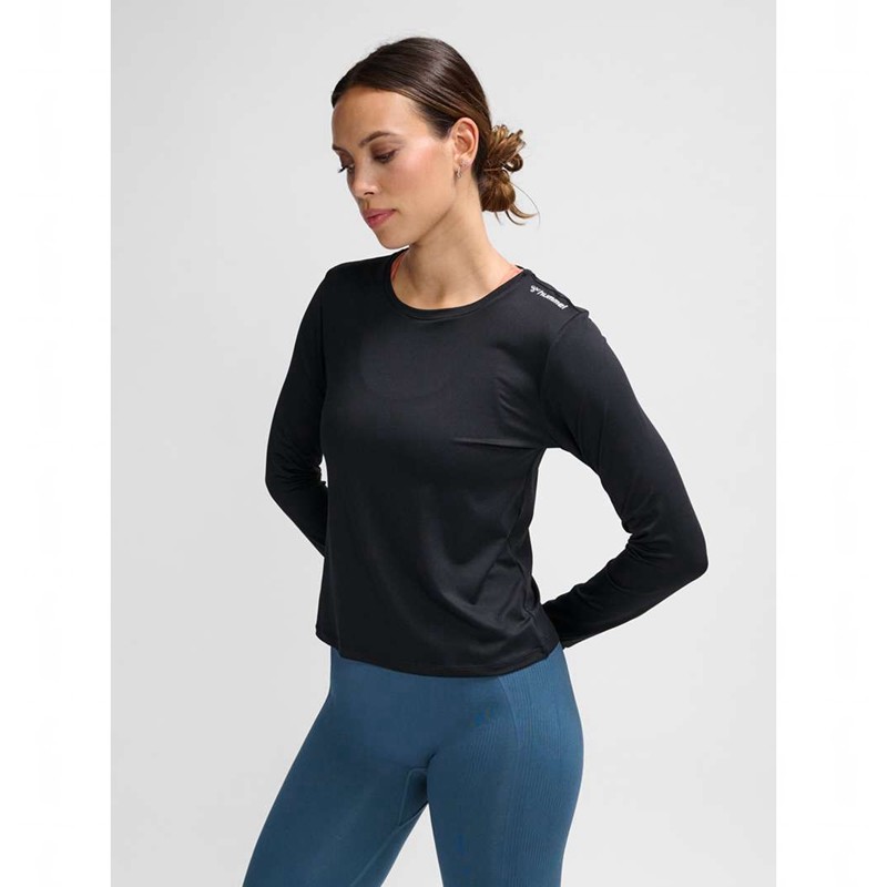 Hummel Mt Aura Mesh L/S T-skjorte Dame Svarte | 834477-118