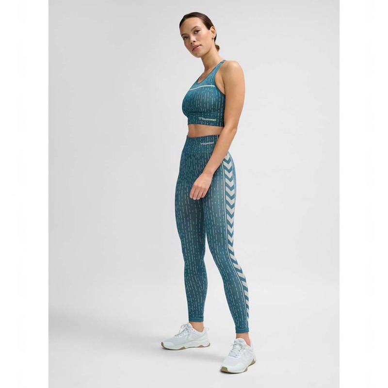 Hummel Mt Drops Seamless Mw Tights Dame Blå | 227949-230