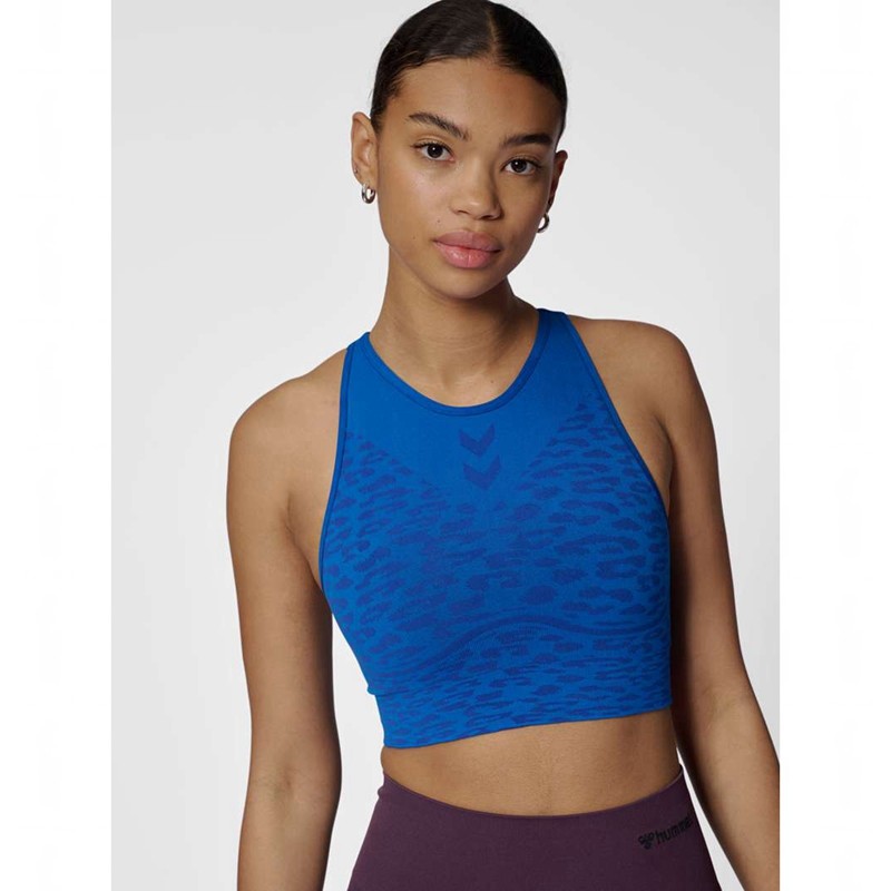 Hummel Mt Leo Seamless Sports BH Dame Blå | 390834-529