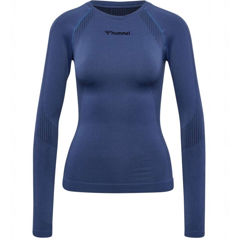 Hummel Mt Shaping Seamless L/S Basislag Dame Blå | 566480-119