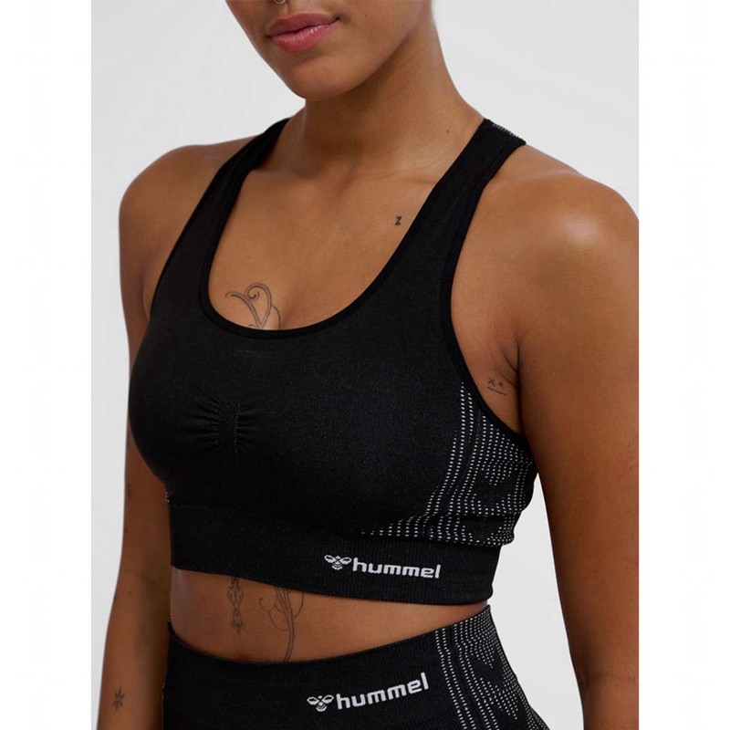 Hummel Mt Shaping Seamless Padded Sports BH Dame Svarte | 410223-615