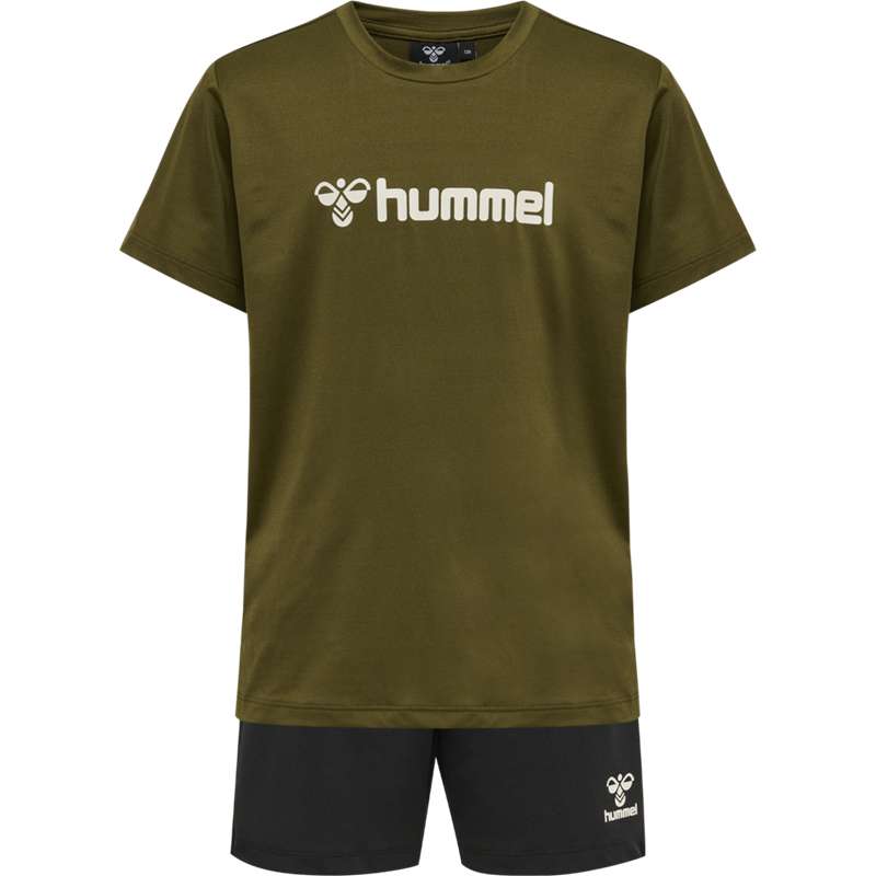 Hummel Plag Shorts Sett Barn Olivengrønne | 255260-092