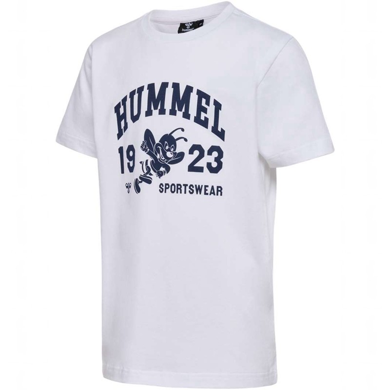Hummel Print S/S T-skjorte Barn Hvite | 086442-557