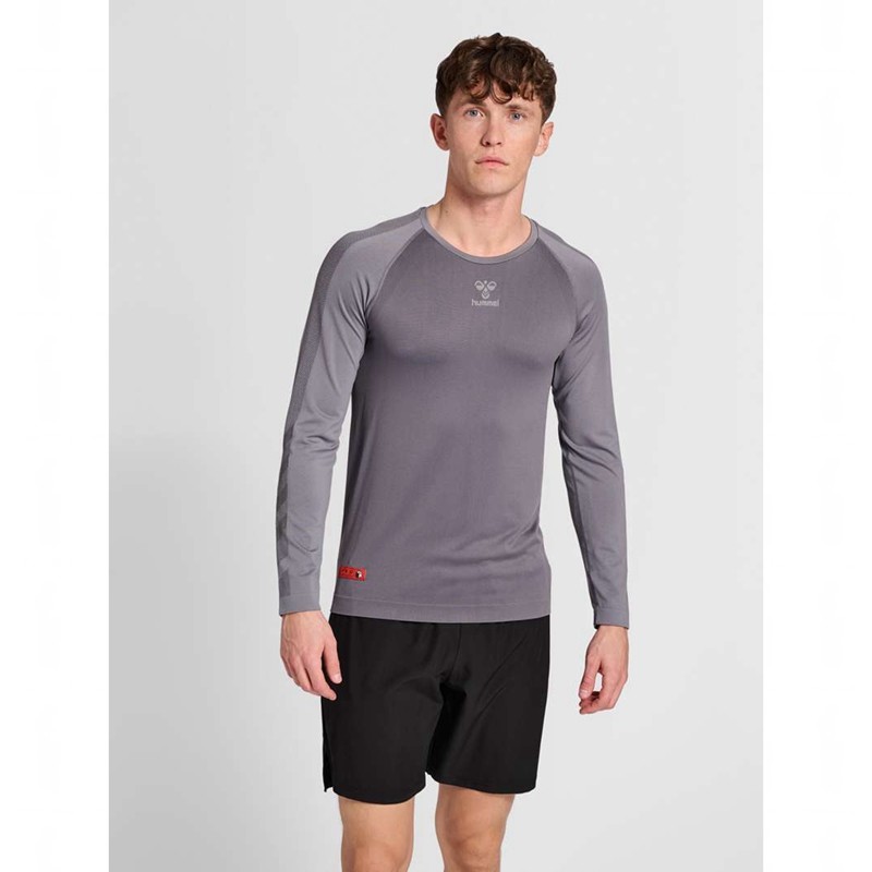 Hummel Pro Grid Seamless L/S Basislag Herre Grå | 545181-724