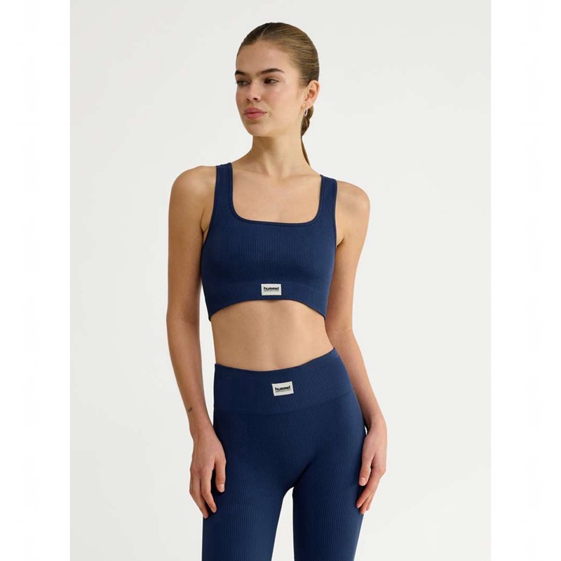 Hummel Pulse Seamless Rib Sports BH Dame Marineblå | 831266-336