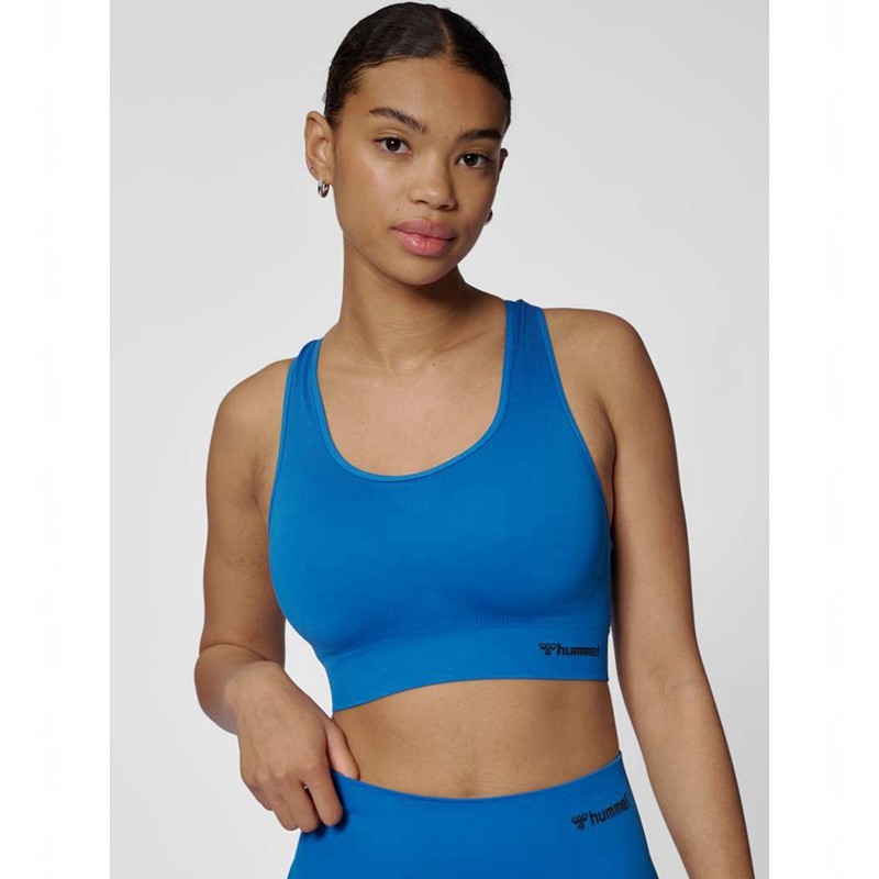 Hummel Tif Seamless Top Sports BH Dame Blå | 444452-769