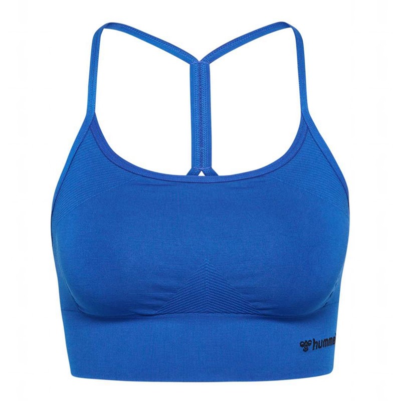 Hummel Tiffy Seamless Top Sports BH Dame Blå | 059180-793