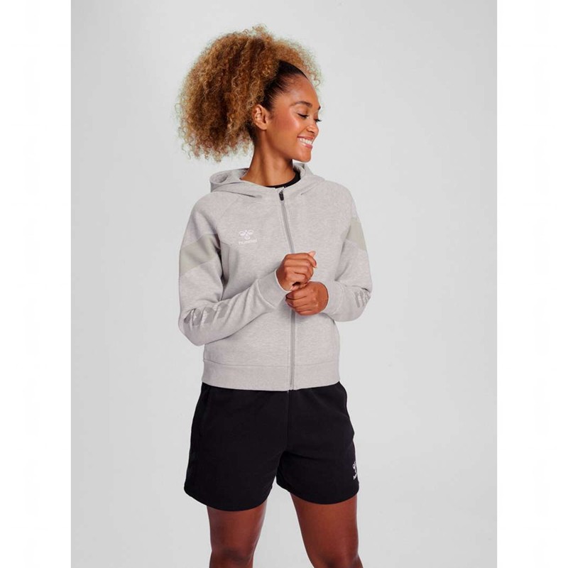 Hummel Travel Zip Hettegenser Dame Grå | 219536-799