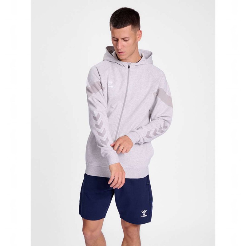 Hummel Travel Zip Hettegenser Herre Grå | 301772-858