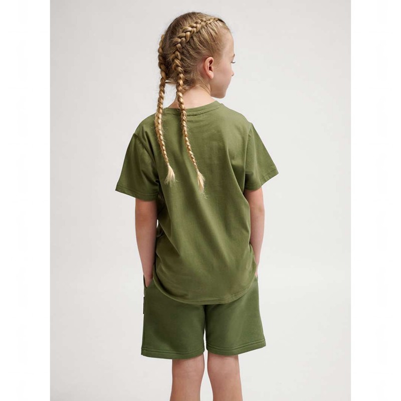 Hummel Tres S/S T-skjorte Barn Olivengrønne | 509120-422